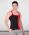 T.T. Men DesignerGym Vest Pack Of 3 Olive-Grey -Black-Red-Red-Black