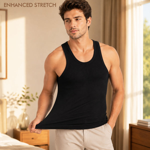 T.T. Mens Black Derby Vest (Pack Of 2)