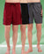 T.T. Men Regular Fit Poly Jersey Cut And Sew Bermuda Short Pack Of 3-Black-Grey-Maroon