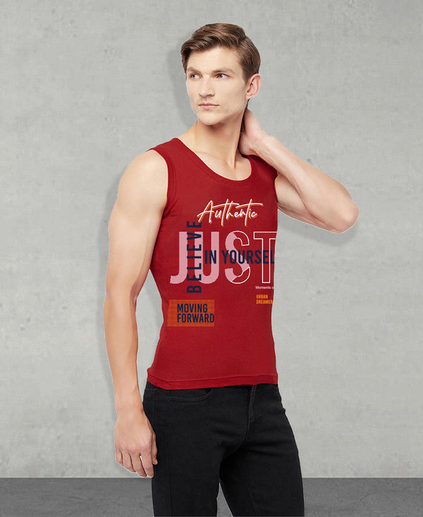 T.T. Men Printed Muscle Tees Pack Of 1 Red