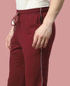 T.T. Men|Cotton Trackpant With Zipper Pocket|Regular Fit|Elastic Waist With Drawstring, Ultra Soft Stretch Fabric – Gym, Sports & Casual Wear With Side Piping||Maroon