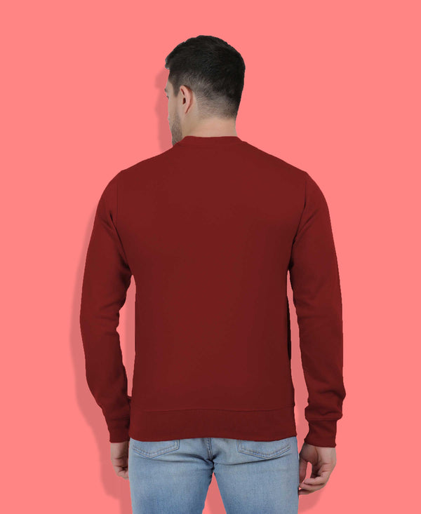 Hiflyers Men|Regular Fit|Chest Printed Cotton Fleece|Soft Stylish Casual Winter Wear Sweatshirt|Maroon-P10