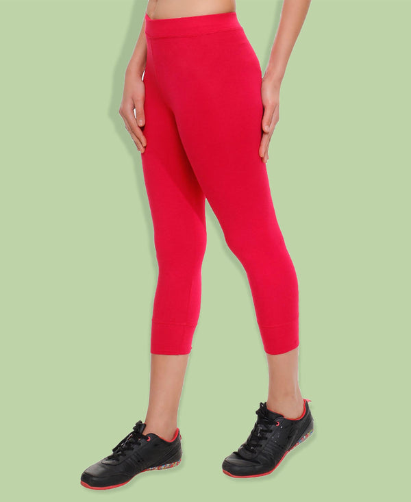 HiFlyers Women Yogawear Casual Capri Fuchsia