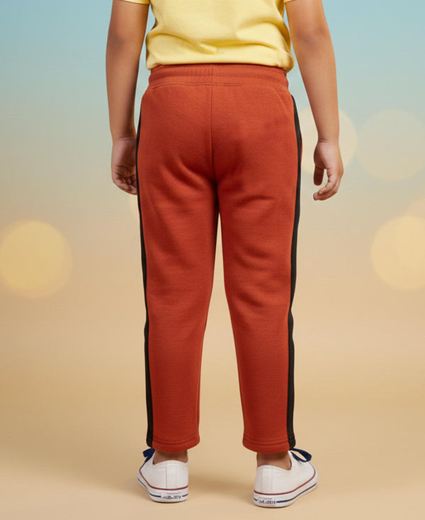 Hiflyers Boys & Girls|Regular Fit|Cotton Fleece Winter Lower|Warm & Soft | Drawstring Waist | Kids Casual Trackpant|Rust