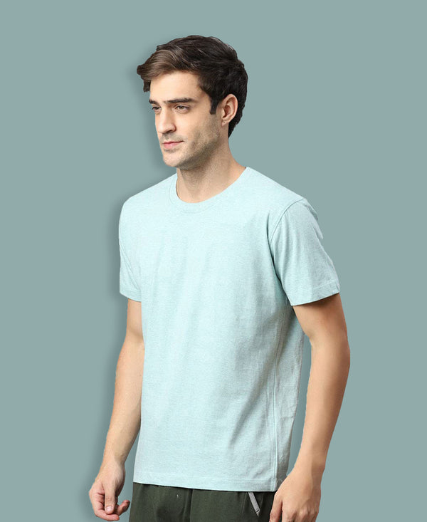 T.T. Men’S Organic Cotton T-Shirt|Melange Slim Fit Tees For Men | Round Neck|Regular Fit|Anti-Bacterial & Lightweight | Ideal For Gym/Sports Activities|Green