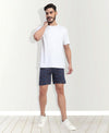 T.T. Men Regular Fit Cotton Polyster Printed Short With Zip Pocket Pack Of 1-Navy