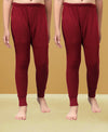 T.T. Boys & Girls |Slim Fit| Cotton Fleece |Inner Elastic|Trendy Winter Wear|Dyed Thermal Trouser Pack Of 2-Red