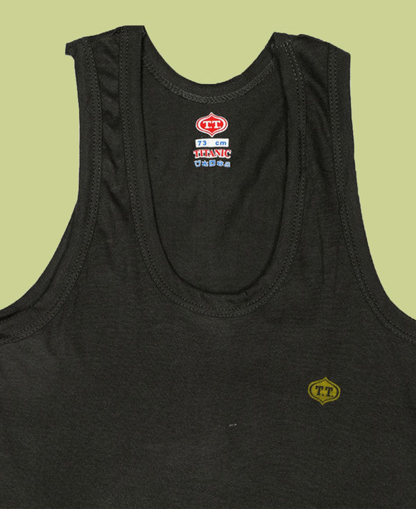 T.T. Kids Titanic Dyed Vest Pack Of 5 Navy-Sky-Teal-Maroon-Brown