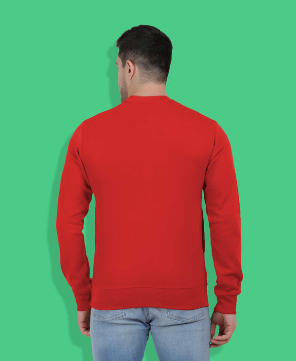 Hiflyers Men|Regular Fit|Chest Printed Cotton Fleece|Soft Stylish Casual Winter Wear Sweatshirt|Red-P15