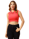 T.T. Women|Slim Fit Ribbed Tank Top|Stretchable Cotton Rib Fabric| Trendy High Street Casual & Office Wear Sleeveless Crop Tee|Desire Rib Polo Tshirt For Women||Carrot
