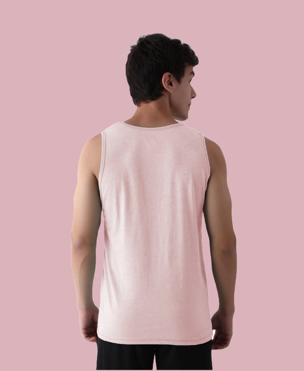 Almo Men’S Cotton Vest|Premium Melange Cotton|Regular Fit|Soft, Breathable, Fade-Resistant | Anti-Bacterial & Lightweight | Ideal For Gym/Sports Activities|Pack Of 2|Peach::Tan