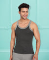 T.T. Men Titanic Charcoal Grey Pure Cotton Gym Vest