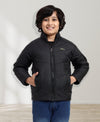 HiFlyers Boys Regular Fit | Polyster |Fluffy Full Sleeves |Quilted Insulation|High Neck Stand Collar|Zipper Jacket -Black