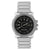 Quartz Analog Black Dial Stainless Steel Strap Watch for Men