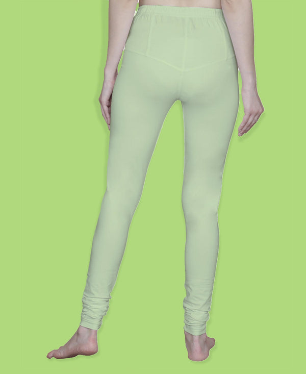 T.T. Women Solid Chudidar Cotton Lycra Cool Leggings -Cream