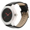 Quartz Analog Black Dial Leather Strap Watch for Guys