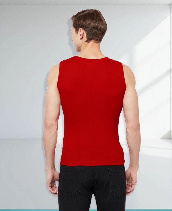 T.T. Men Cool Cotton Printed Regular Fit Round Neck Muscle Tees Pack Of 1 Red