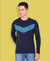 HiFlyers Men Round Neck Full Sleeve Cut & Sew Navy-Sky Blue T-Shirt