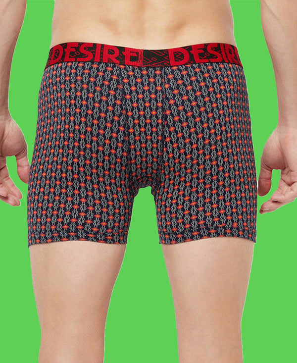 T.T. Mens Desire Printed Long Top Elastic Trunk Pack Of 1 Maroon