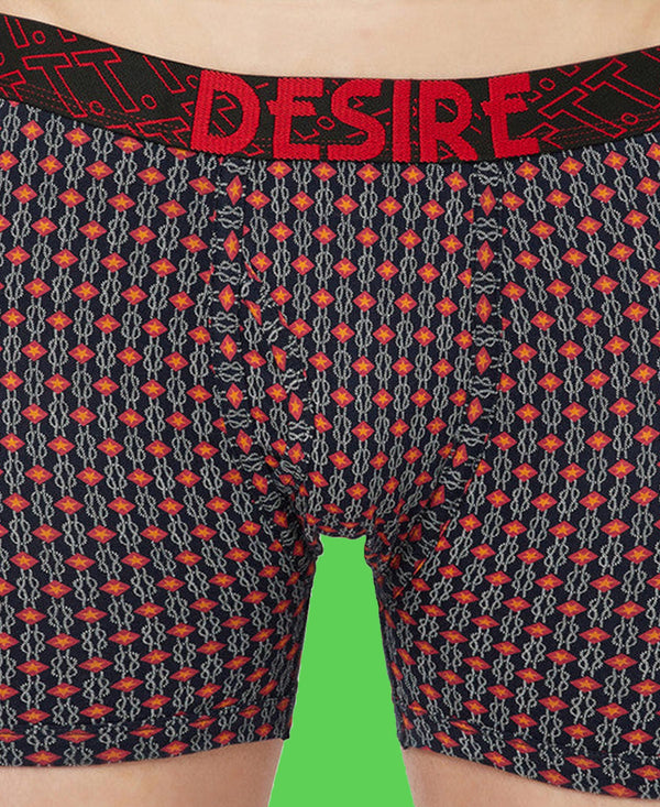 T.T. Mens Desire Printed Long Top Elastic Trunk Pack Of 1 Maroon