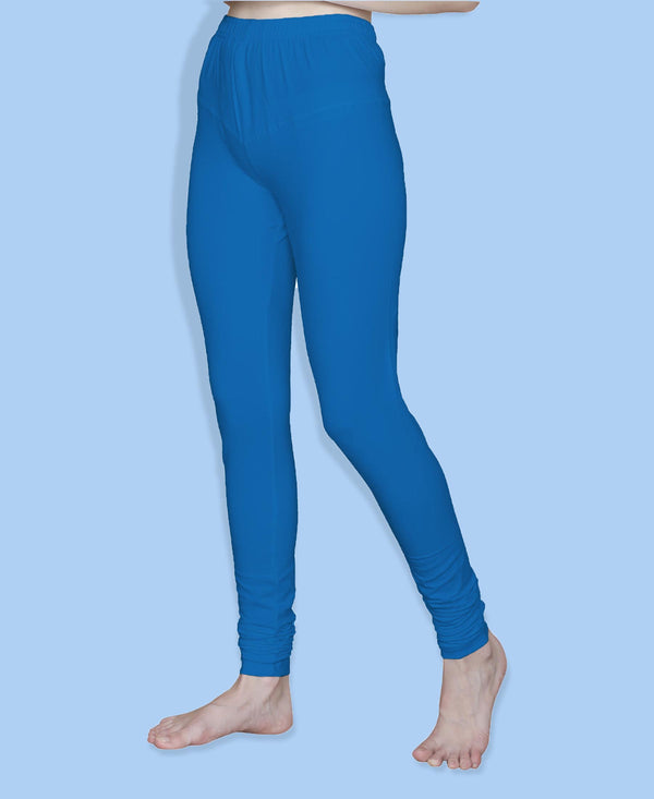 T.T. Women Solid Chudidar Cotton Lycra Cool Leggings -Firoza