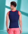 T.T. Men Titanic Designer Gym Vest Pack Of 2 (Blue - Grey)
