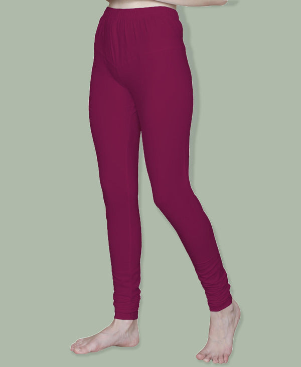 T.T. Women Solid Chudidar Cotton Lycra Cool Leggings -Bright Rane