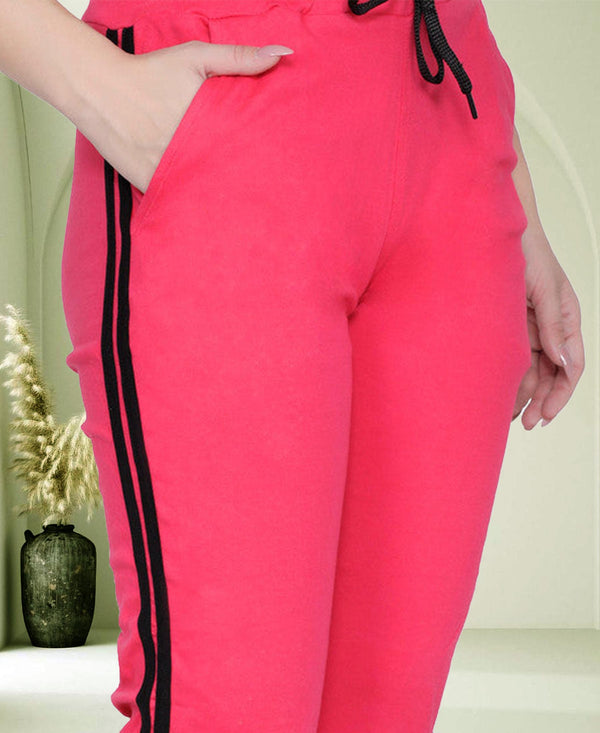 T.T. Women Solid Cotton Capri Fuschia