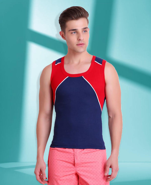 T.T. Men Titanic Designer Gym Vest Pack Of 2 (Blue - Green)