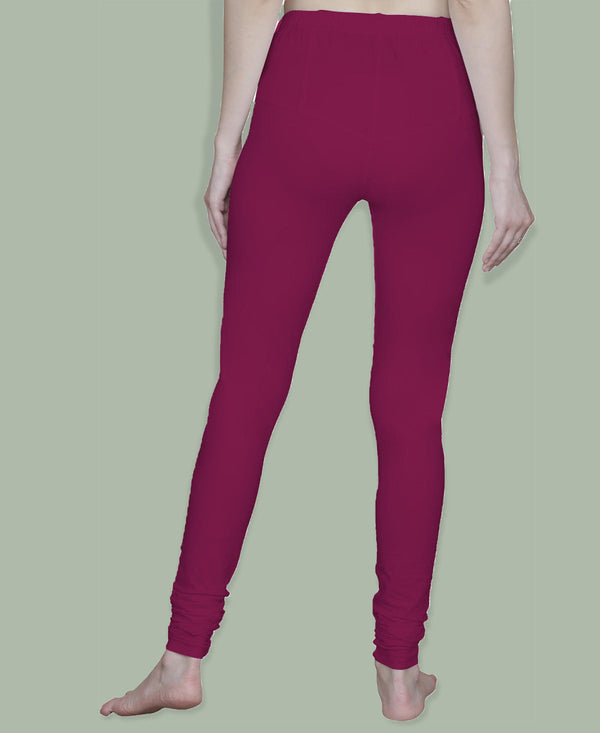 T.T. Women Solid Chudidar Cotton Lycra Cool Leggings -Bright Rane
