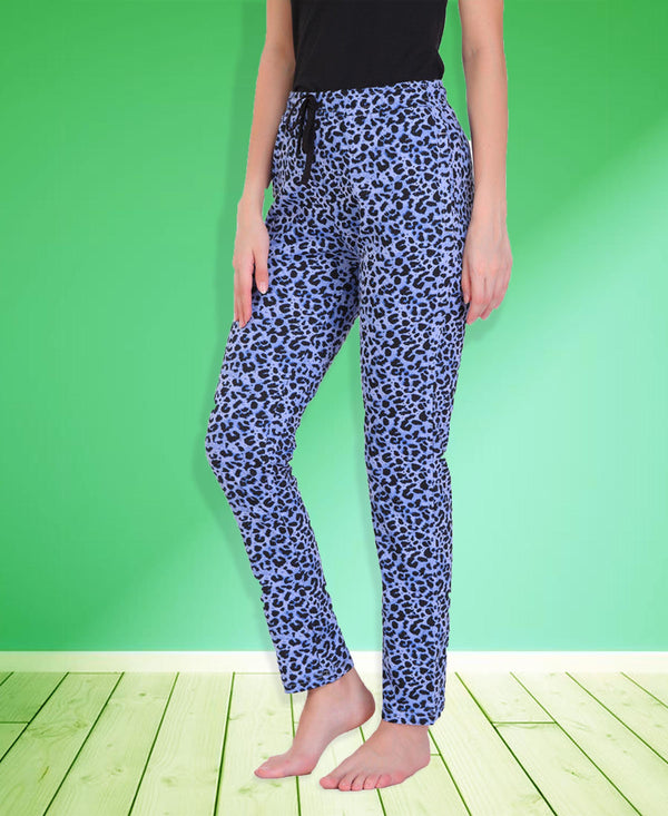 HiFlyers Women Comfort FitPrinted Cotton Pyjama Sky Blue