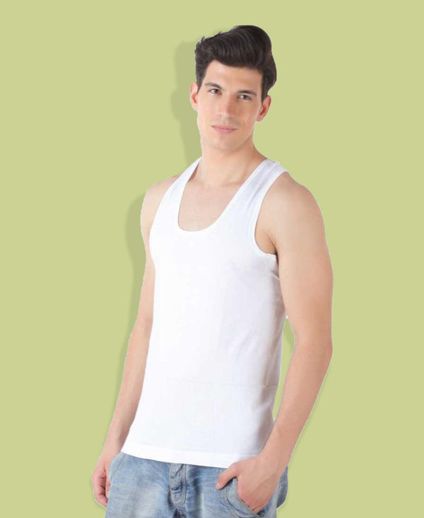 T.T. Men Interlock Vest White (Pack Of 3)