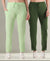 T.T. Women Regular Fit Poly Jersey Solid Trackpant Pack Of 2-Olive-Green