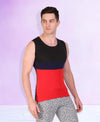 T.T. Men DesignerGym Vest Pack Of 2 Grey-Blue -Black-Red