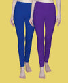 T.T. Women Solid Chudidar Cotton Lycra Cool Leggings -Indigo - Brinjal( Free Size)