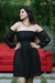 Striped off shoulder dress