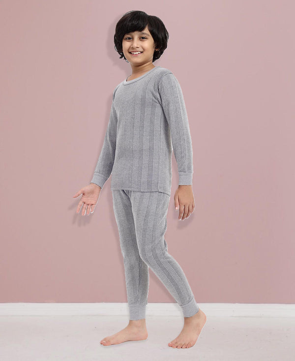 T.T. Elite Kids Light Weight Thermal Set With Polyfill Sandwich Technology - Grey Melange