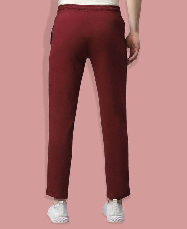 T.T. Men|Cotton Trackpant With Zipper Pocket|Regular Fit|Elastic Waist With Drawstring, Ultra Soft Stretch Fabric – Gym, Sports & Casual Wear With Side Piping||Maroon