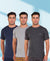 HiFlyers Men Slim Fit Solid Pack Of 3 Premium Rn T-Shirt Grey-Anthra-Navy
