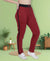 HiFlyers Women Comfort Fit Solid Cotton Trackpant Maroon