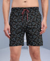 T.T. Men Regular Fit Cotton Polyster Printed Short With Zip Pocket Pack Of 1-Black Triangle
