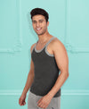 T.T. Men Titanic Charcoal Grey Pure Cotton Gym Vest