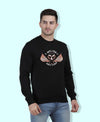 Hiflyers Men|Regular Fit|Chest Printed Cotton Fleece|Soft Stylish Casual Winter Wear Sweatshirt|Black-P3