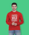 Hiflyers Men|Regular Fit|Chest Printed Cotton Fleece|Soft Stylish Casual Winter Wear Sweatshirt|Red-P15