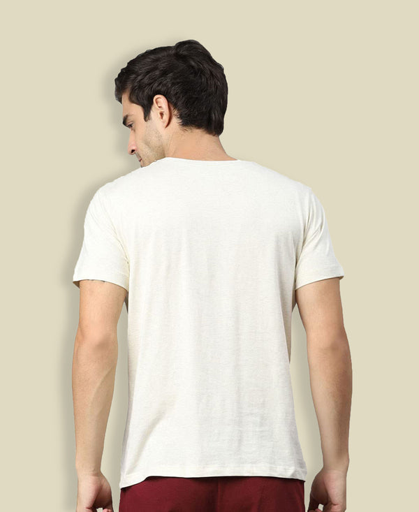 T.T. Men’S Organic Cotton T-Shirt|Melange Slim Fit Tees For Men | Round Neck|Regular Fit|Anti-Bacterial & Lightweight | Ideal For Gym/Sports Activities|White