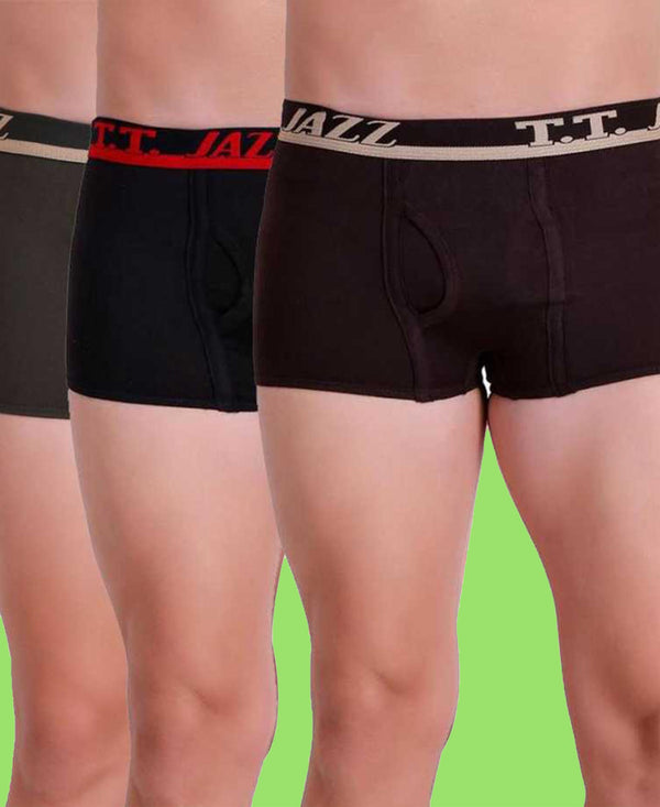 T.T. Men Jazz Mini Trunk Pack Of 3 Brown-Black-Grey