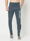 HiFlyers Mens Anthra-Green Slim Fit Cut & Sew Sports Trackpant( 4 Way Strachable)