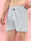 HiFlyers Men Regular Fit Checked Super Combed Cotton Woven Boxer Short Pack Of 1 Blue