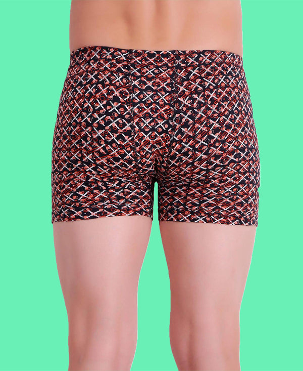 T.T. Men Desire Printed Long Trunk Pack Of 3 (Black - Blue - Orange)