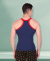T.T. Men DesignerGym Vest Pack Of 2 Red-Blue -Black-Olive